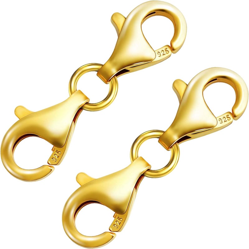 OHINGLT Double Lobster Claw Clasps 925 Sterling Silver Necklace Extender, Double End Design Necklace Clasps and Closures, Bracelet Connector Suitable for Jewelry Making - Image 1
